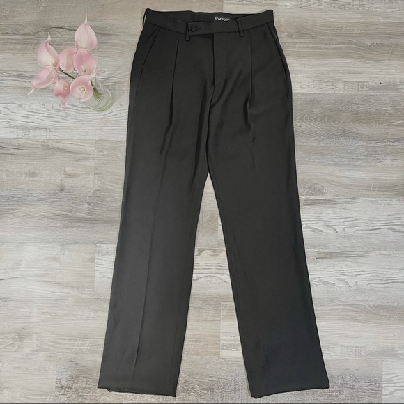 Tom Ford High Rise Straight Leg Tailored Trousers - Picture 2 of 10